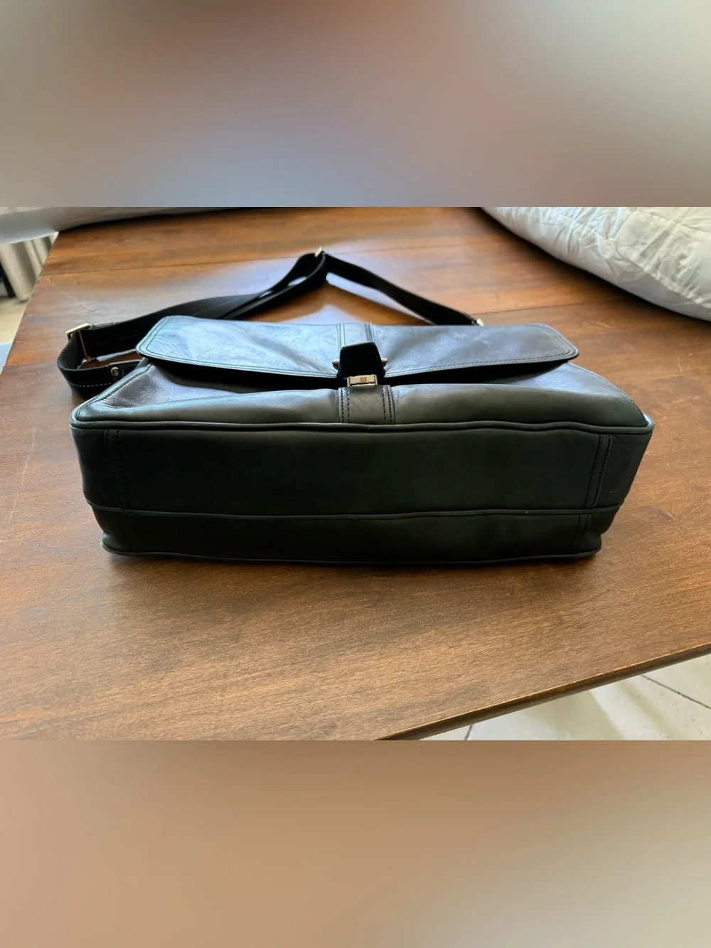 Coach Vintage Y2K Black Leather Thompson Briefcase Messenger Bag - Style F70096